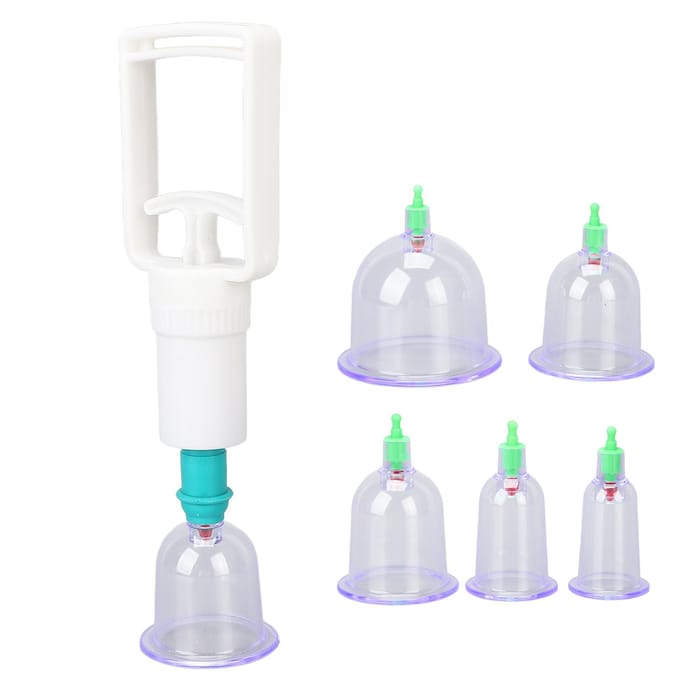 6 stuks Chinese Cupping Therapie Cup Set Acupunctuur Zuigmassage Vacuüm Cupping Blikken Kit white