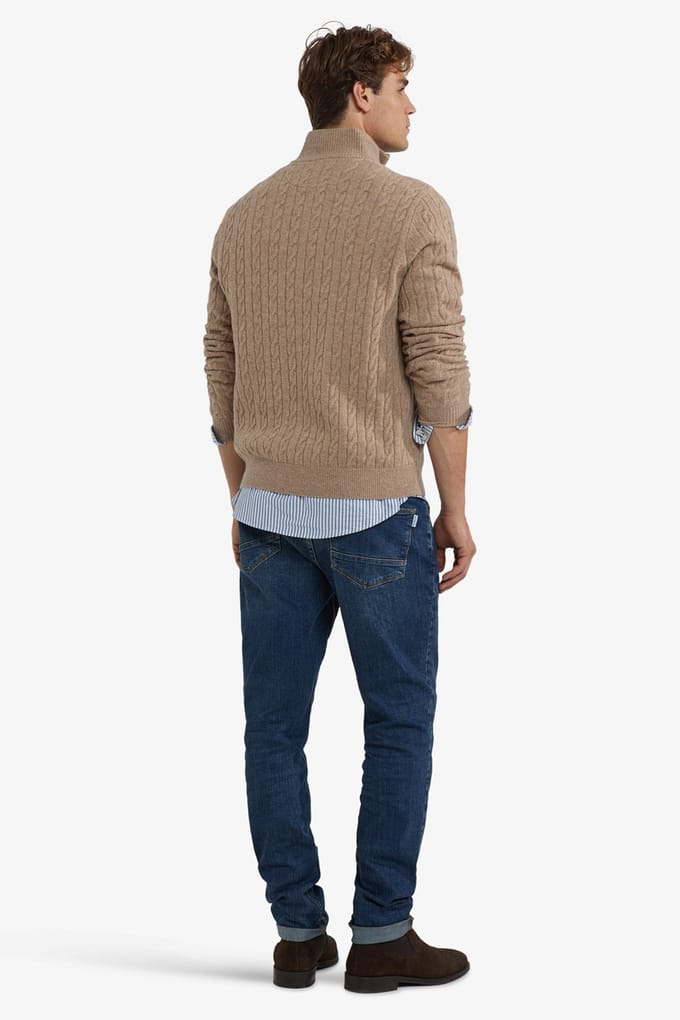 McGregor Cable Zip Mock Sweater Sand Taglia: XXL | Maglioni a maglia Outlet | Uomo | Marrone