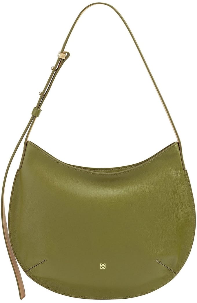 DuDu Hispani Schoudertas Leder 34 cm - Dames - olive