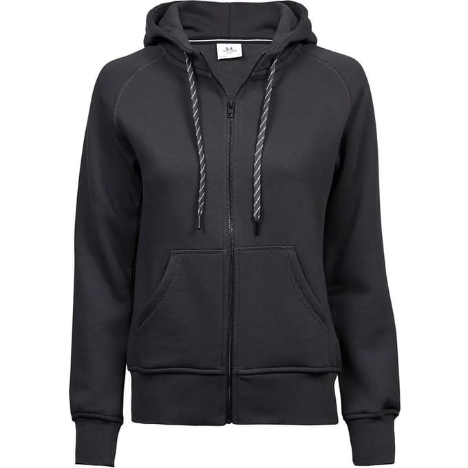 Tee Jays - Dames Fashion Hoodie met rits - Dark Grey (Solid) maat S