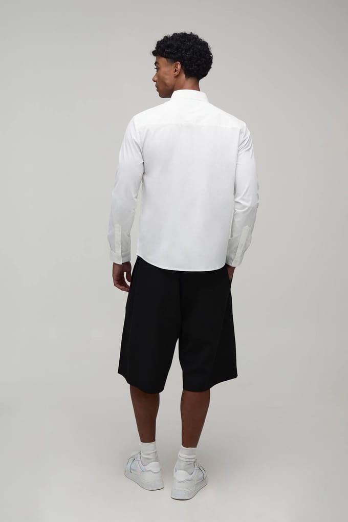 Regular Fit Katoenen Overhemd met Lange Mouwen | White | Size Medium