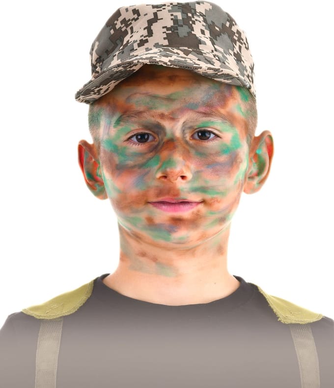 GOODMARK - Militaire make-up kit met kwastje en sponsje voor kinderen