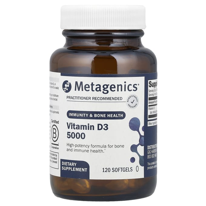 Metagenics, Vitamine D3 5000, 125mcg (5.000 IE), 120 softgels
