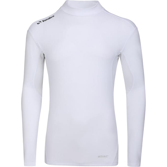 Sondico Heren-basislaagshirt met hoge kraag (Wit)