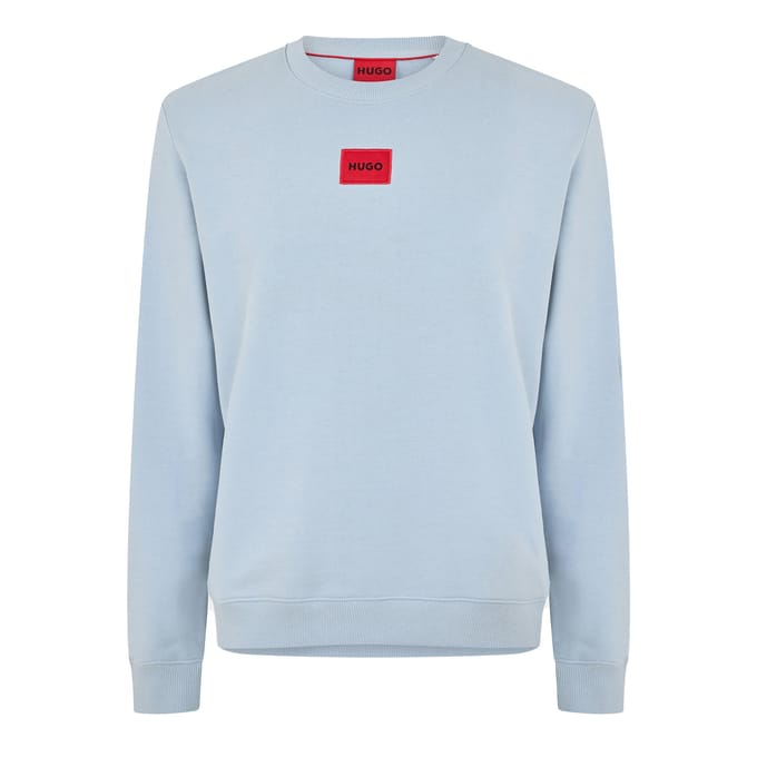 Hugo Heren Diragol Sweatshirt met ronde hals (Lichtblauw)