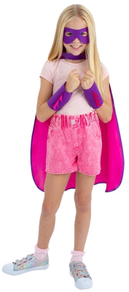 Smiffys - Super Hero Kit Cape Kids - Roze