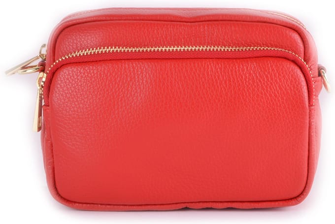 Giuliano lederen schouder tas - rood - made in Italy