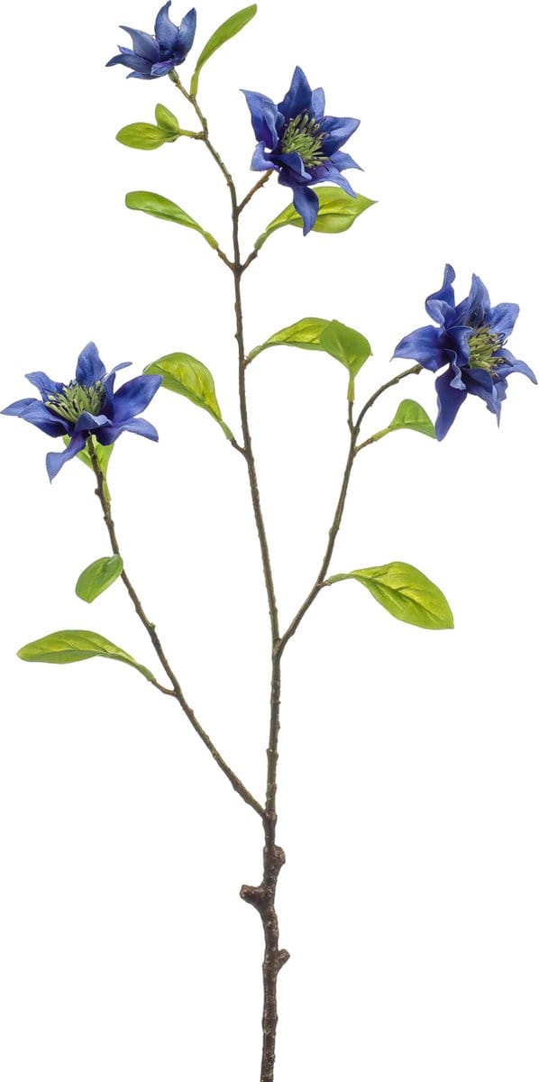 Emerald - Kunstbloem Clematis 75cm blauw - Kunstplant voor binnen