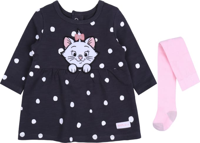 Grafiet gestippelde jurk + roze panty The Aristocats - Marie Cat