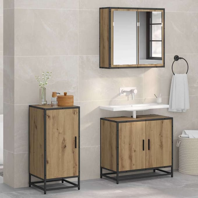vidaXL - Dressoir - Artisan - Eiken - 35,5 - x - 35 - x - 76 - cm