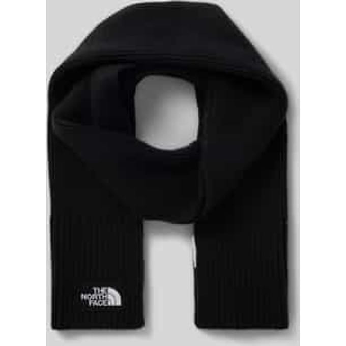 Sjaal in tricotlook met logopatch