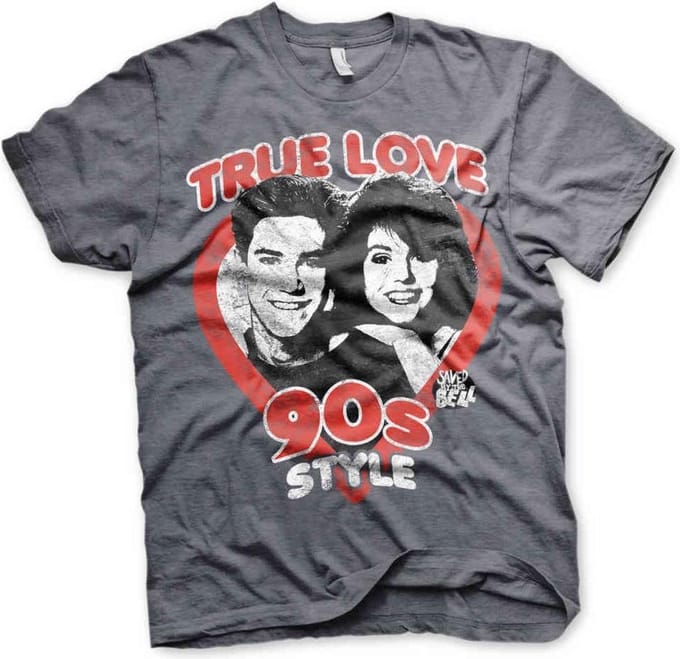 Saved By The Bell Heren Tshirt -L- True Love 90's Style Grijs