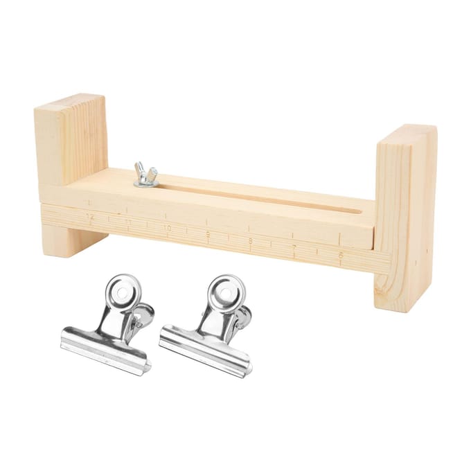 Support de tissage de bracelets en bois massif, longueur réglable, large application, robuste, durable, portable beige