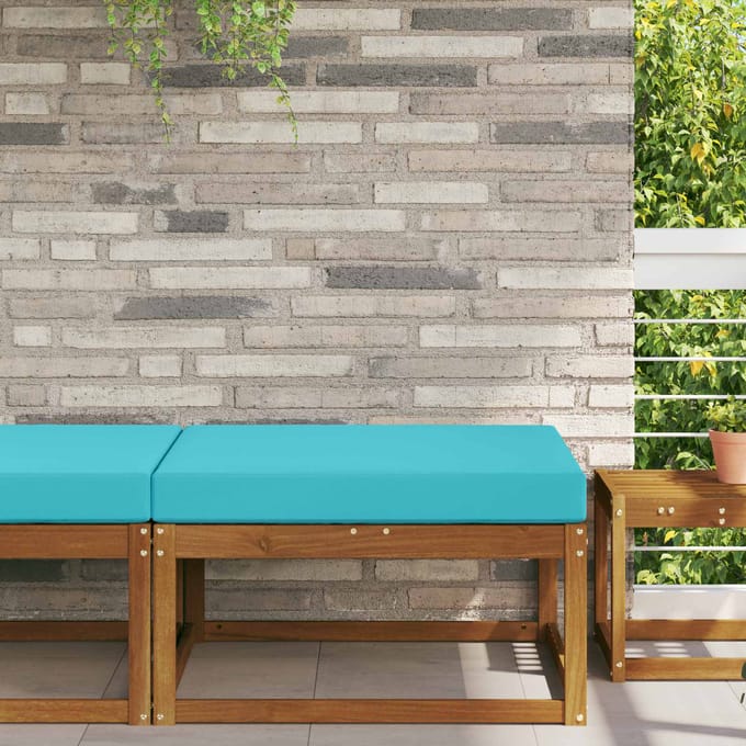 vidaXL - Buitenbankkussen - Polyester - Turquoise - 80 - x - 80 - cm