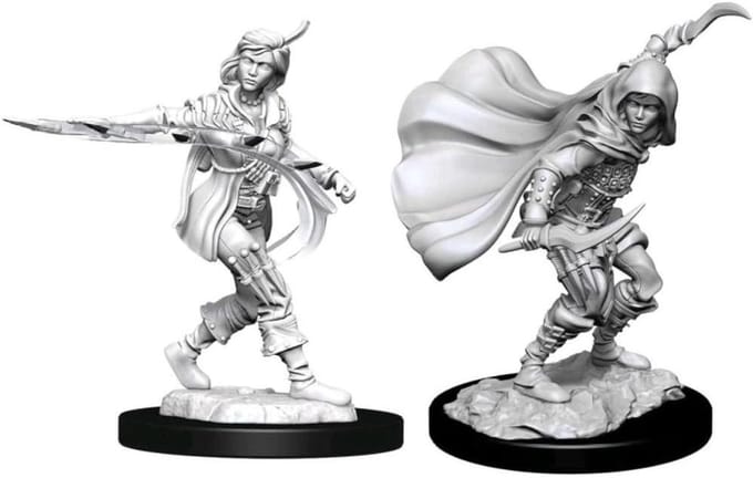 Miniatuur Figuren - Karakters - Tabletop Gaming - Menselijke Schurk - 6 Stuks - Wit Pixel 1