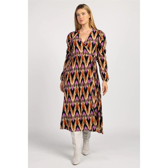 AAIKO Jitte Multi Ethnic Vis 523 Jurken Dames - Kleedje - Rok - Jurk - Multi - Maat XS
