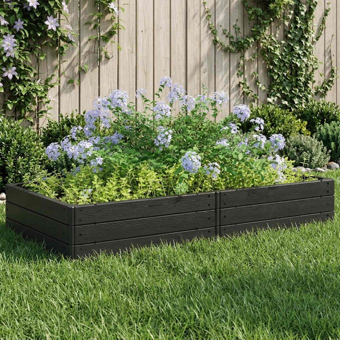 vidaXL - Verhoogd - bed - Zwart - 151 - x - 75,5 - x - 25 - cm - PP