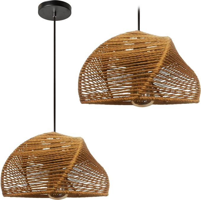 Toolight App1316-1Cp Hanglamp Bruin 17X25X17Cm