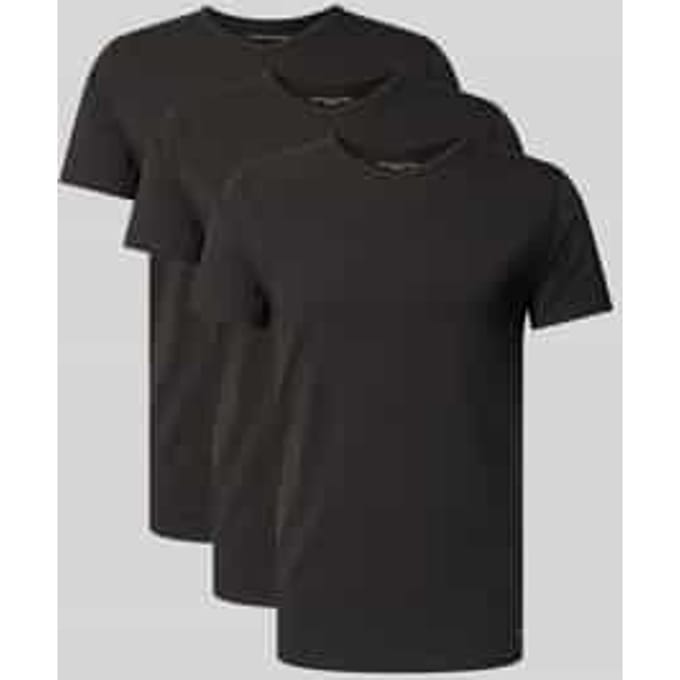 slim fit T-shirt set van katoenmix in set van 3