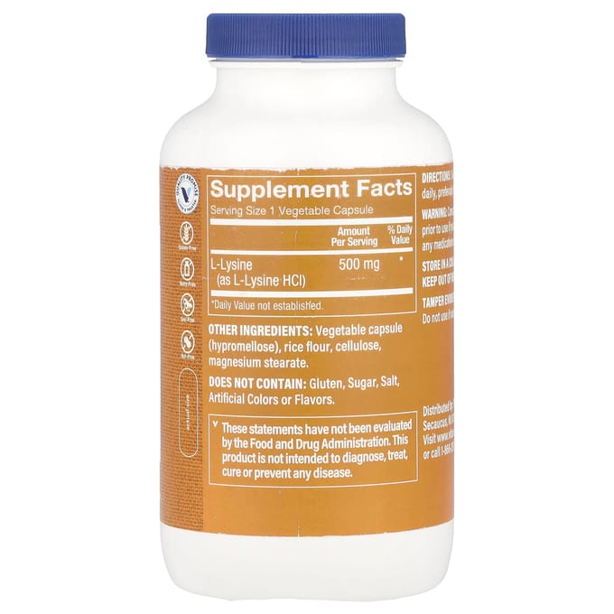 L-Lysine, 500 mg, 300 vegetarische capsules