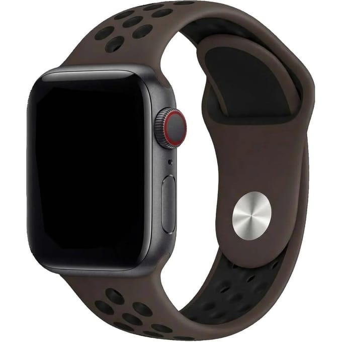2+2 | Apple Watch Bandje Stryde - Dubbel - Siliconen - Bruin Zwart
