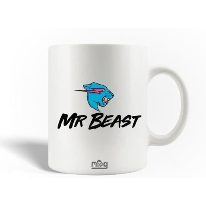 Mug - MrBeast - Logo - Céramique - Blanc - 30cl - Compatible lave-vaisselle