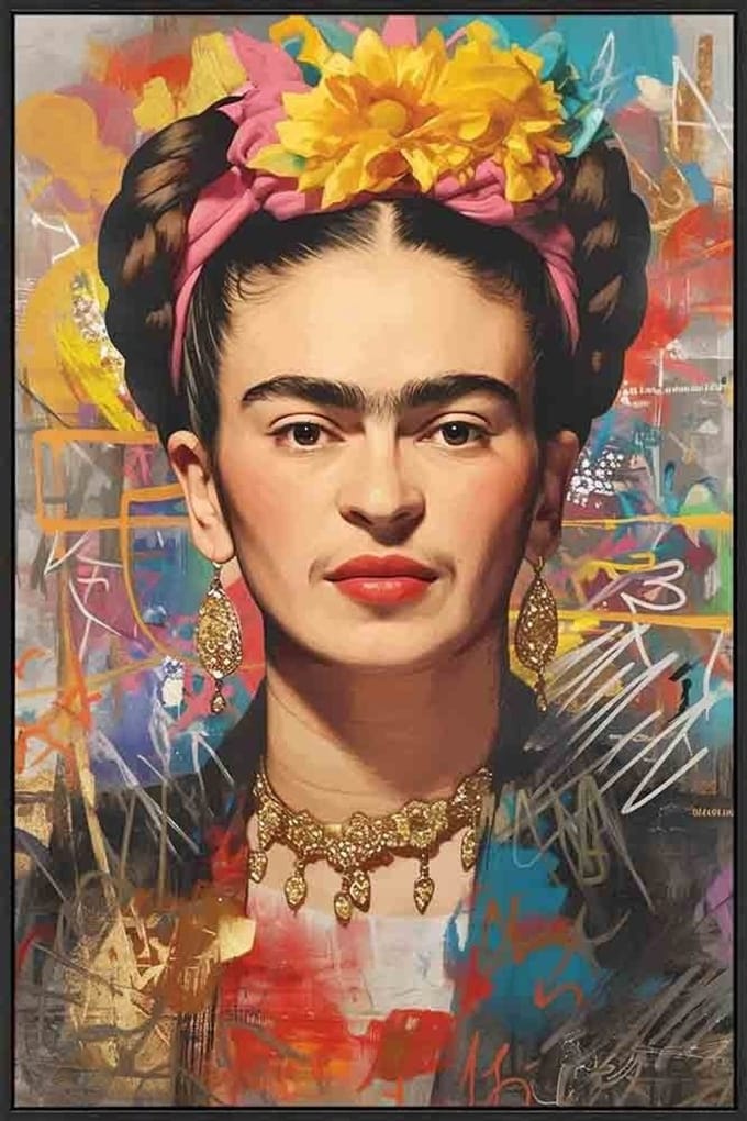 Schilderij popart Frida Kahlo