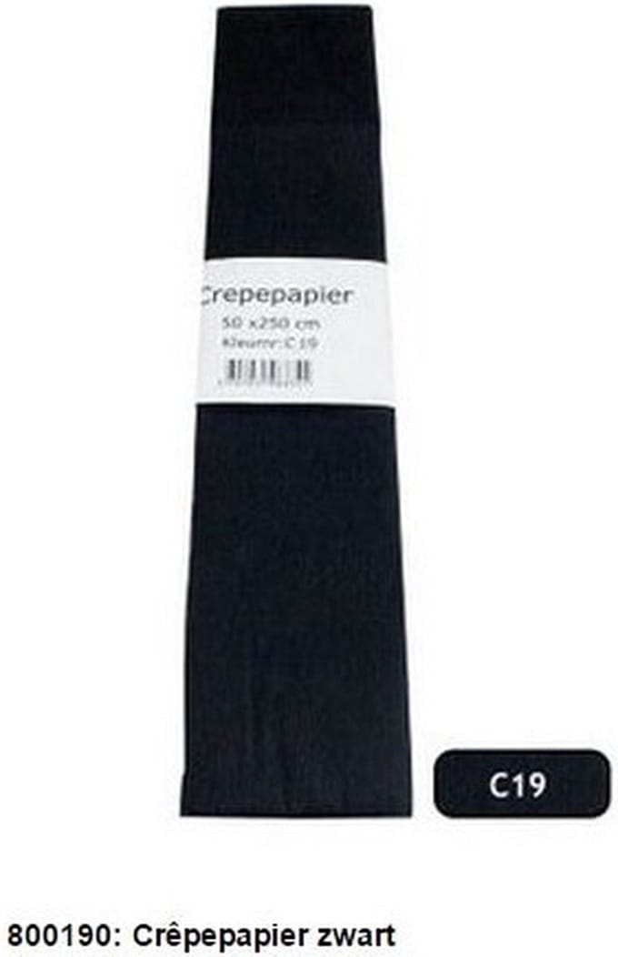 10 vel crêpepapier zwart 100559.