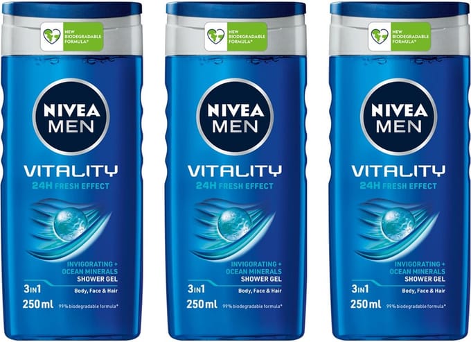 Nivea Douchegel For Men Vitality Fresh 3 x 250 ml