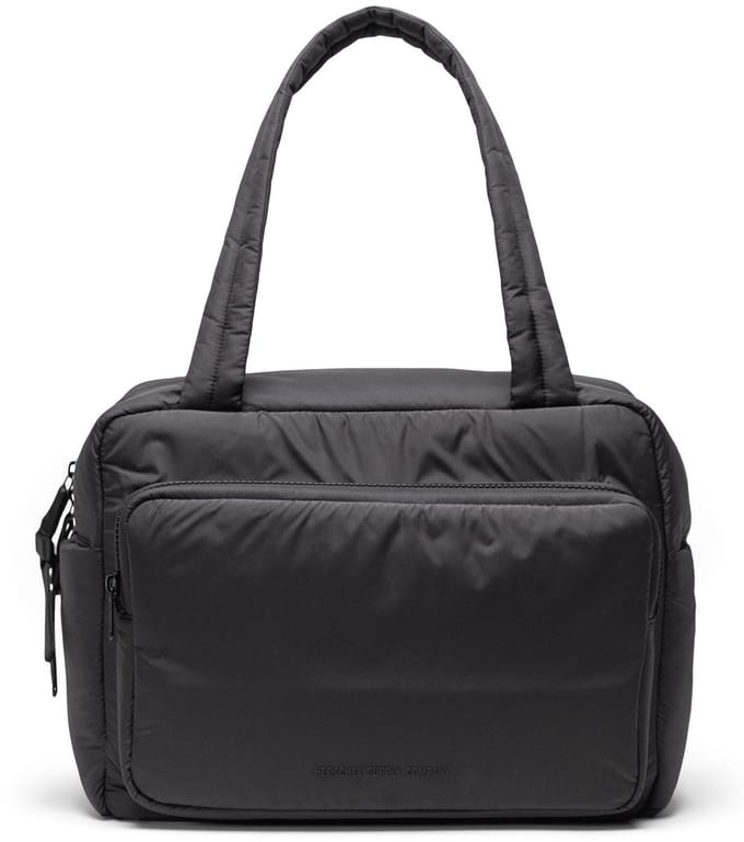 Herschel schoudertas reistas met laptopvak Cloudform Duffle Black zwart