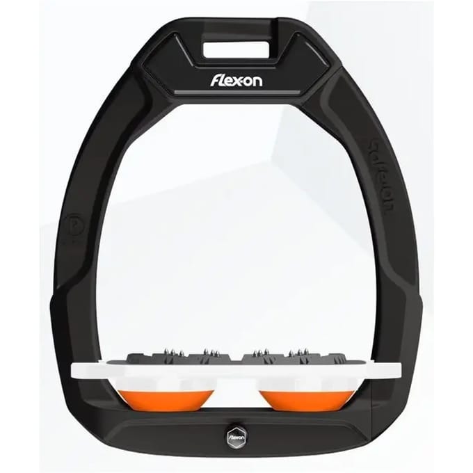 Veiligheidsstijgbeugels Plat Ultra Grip Zwart/Wit/Oranje Flex-On Safe-On