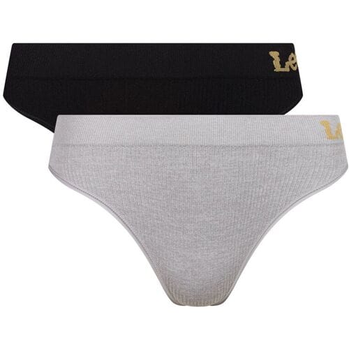 naadloze slip Bella-zwart/grijs gemêleerd-S