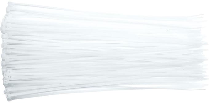100x Kabelbinders Wit 190x2,5mm - Sterk Nylon Materiaal