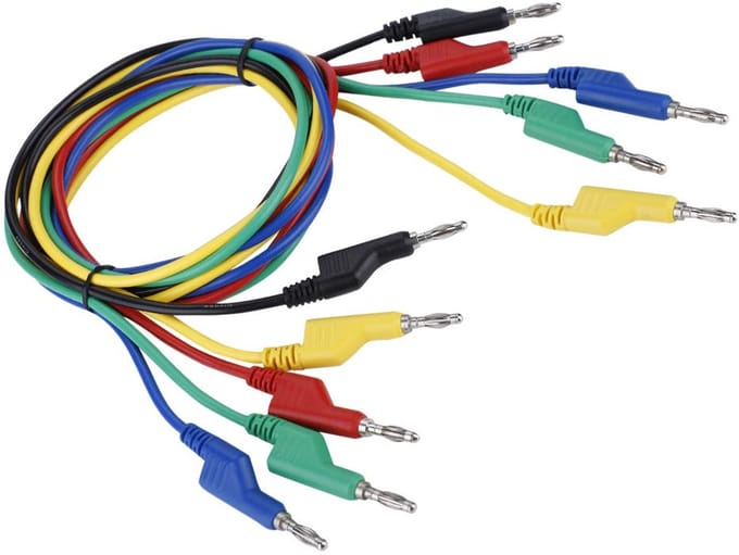 Meetsnoeren Kabel Set - Testkabels Multimeter - Elektrisch Testen - Geïsoleerde Hoge Spanning - 1 Meter 4mm - Vijf Kleuren