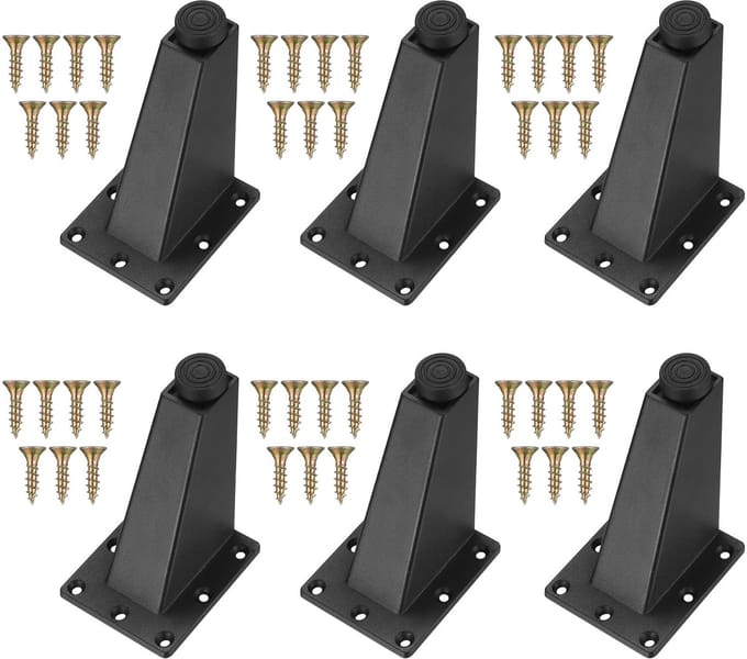 Dailygoods - Set van 6 Zwarte Meubelpoten van Aluminiumlegering - Voor Diverse Meubels