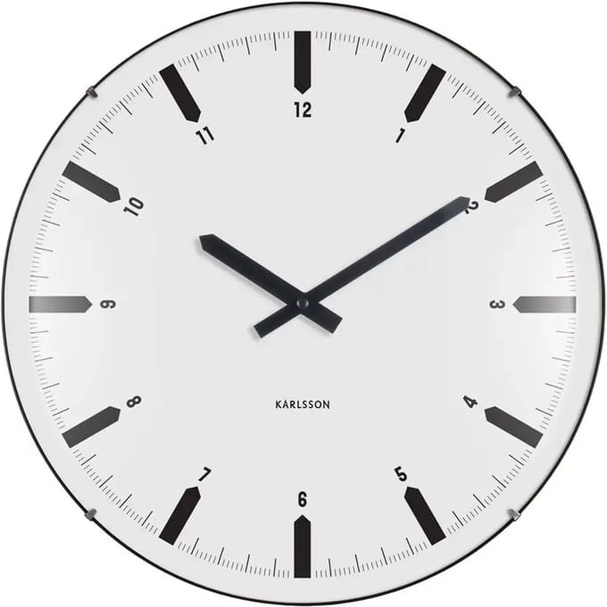 Karlsson Wandklok Realista Dome - Wit - 35x35x35cm - Wandklok Modern