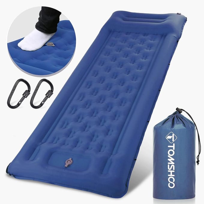 Opblaasbare Campingmat met Voetpomp - Lichtgewicht en Compact voor Buitenactiviteiten