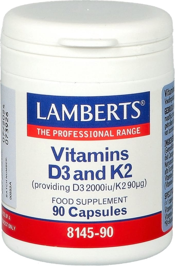 Lamberts Vitamine D3 2000IE en K2 90mcg 90 Capsules