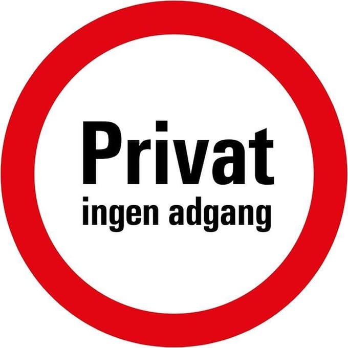 Pickup bord rond diameter 18 cm - PRIVAT INGEN ADGANG