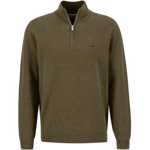 Fynch-Hatton Trui Troyer-Zip Fine Structure Deep Forest / male