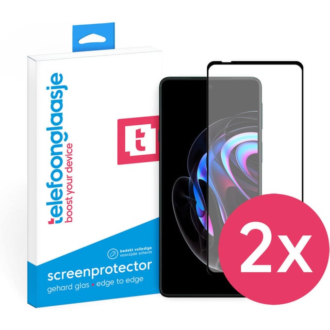 DuoPack: Motorola Edge 20 Pro screenprotector gehard glas Edge to Edge