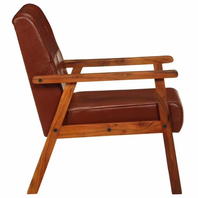 vidaXL - Fauteuil - echt - leer - bruin