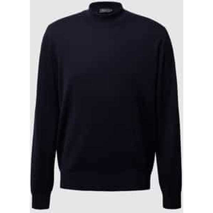 Pullover van scheerwol met opstaande kraag