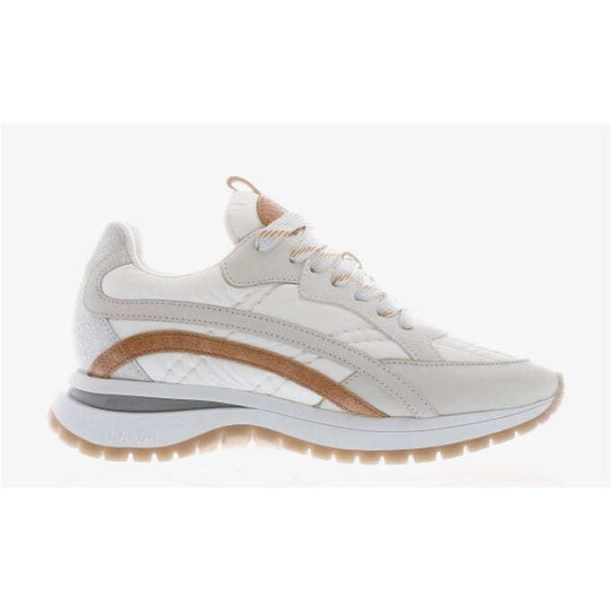 VIA VAI Usher Skye Sneakers dames - Leer,Su�de,Textiel - Beige