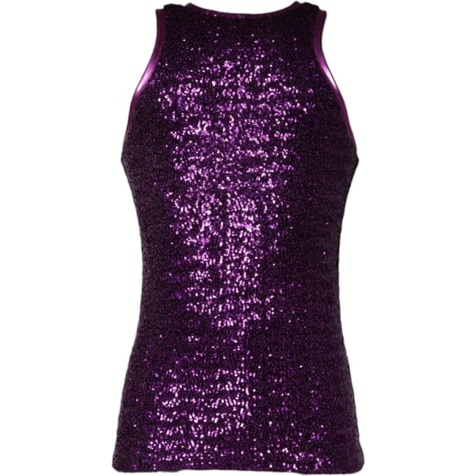 Paarse Pailletten Tanktop