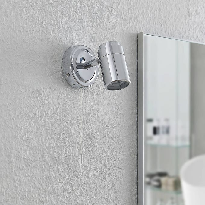 Lindby - Wandlamp - 1licht - Staal, glas - H: 10.6 cm - GU10 - chroom