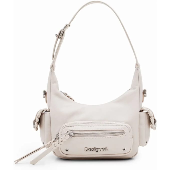 Desigual Schoudertas Omnia New London Plus Mini Shoulder Bag Raw Crème