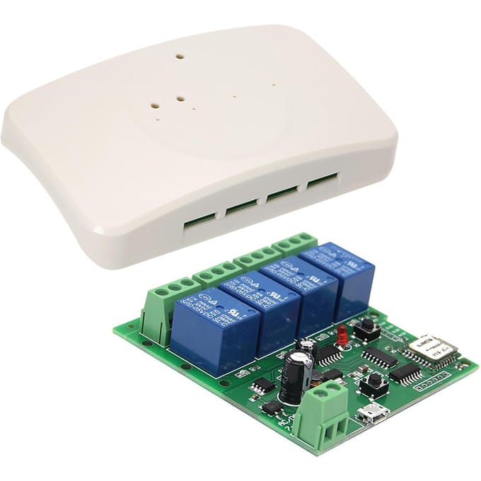 2 stuks eWeLink Slimme Afstandsbediening Draadloze Schakelaar Universele Module 4-kanaals DC 5V 12V 32V Wifi Schakelaar 1PCS with shell wit