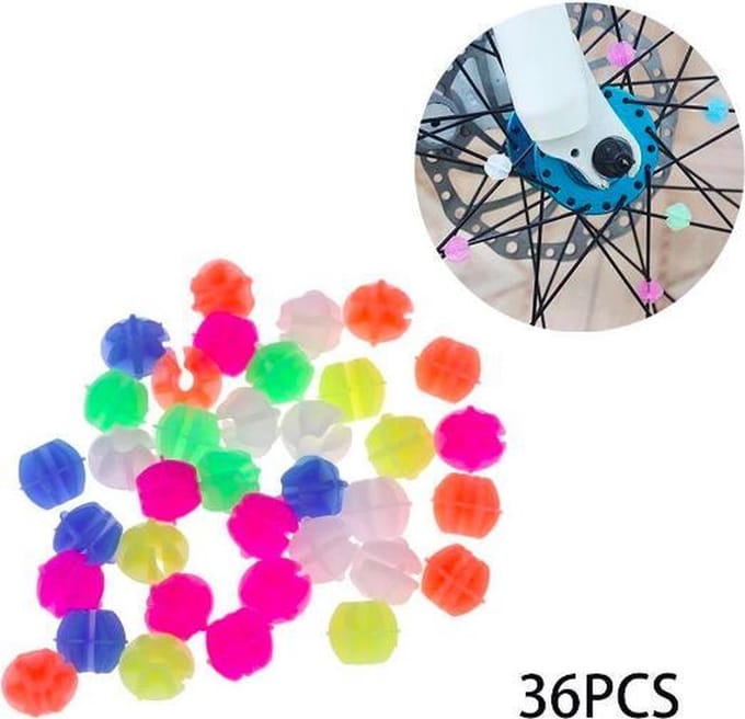 ProductGoods - 36 Stuks Fietskraal Cilinder - Multicolor - Kinderfiets - Versiering