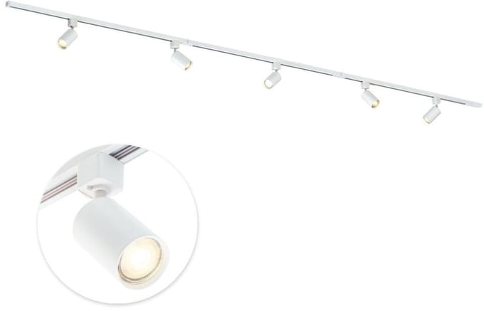 Qub Focus Railverlichting - Wit - 300 cm - I-Vorm - 5x GU10 Spots - Dimbaar - Complete Set